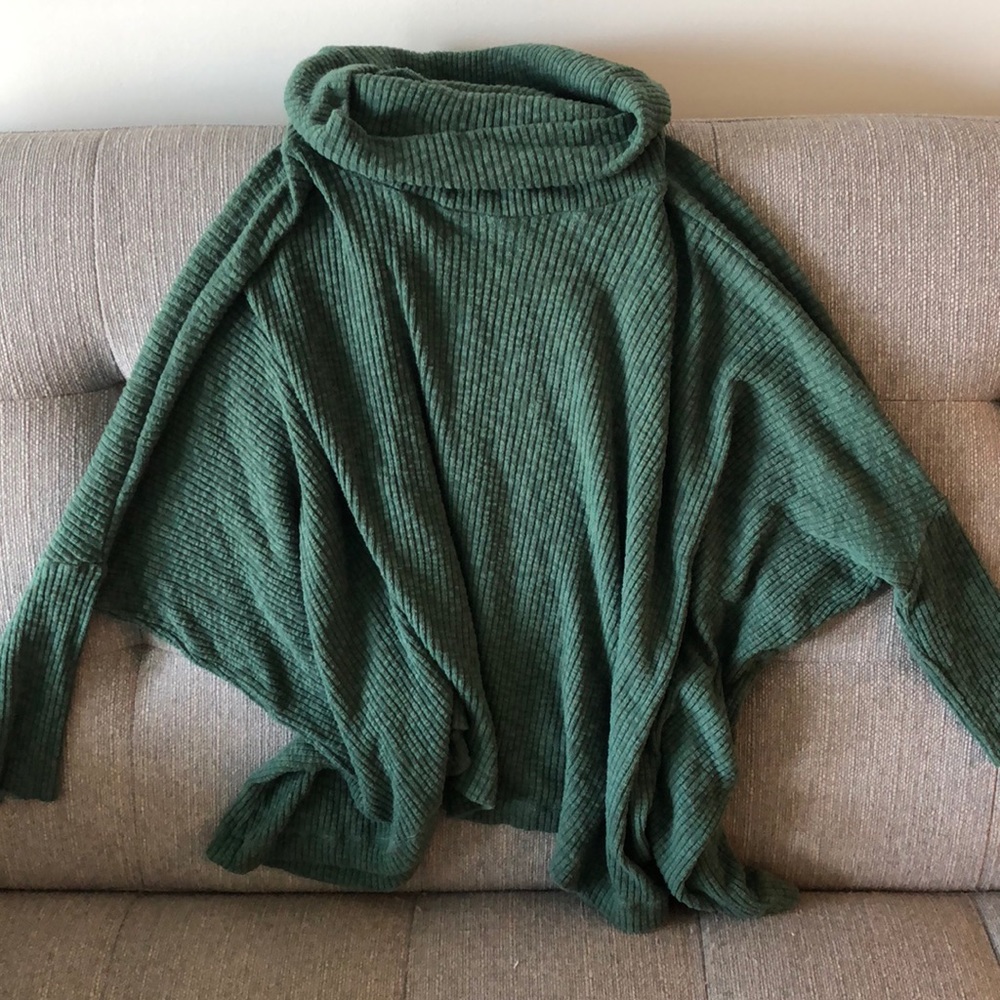 Free People Cowl/Turtle Neck Open Back Sweater